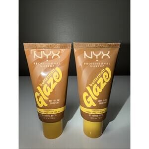 SET OF 2 NEW NYX BUTTERMELT GLAZE MAKE UP TOFFEE BUTTA 1.01 fl oz SPF 30